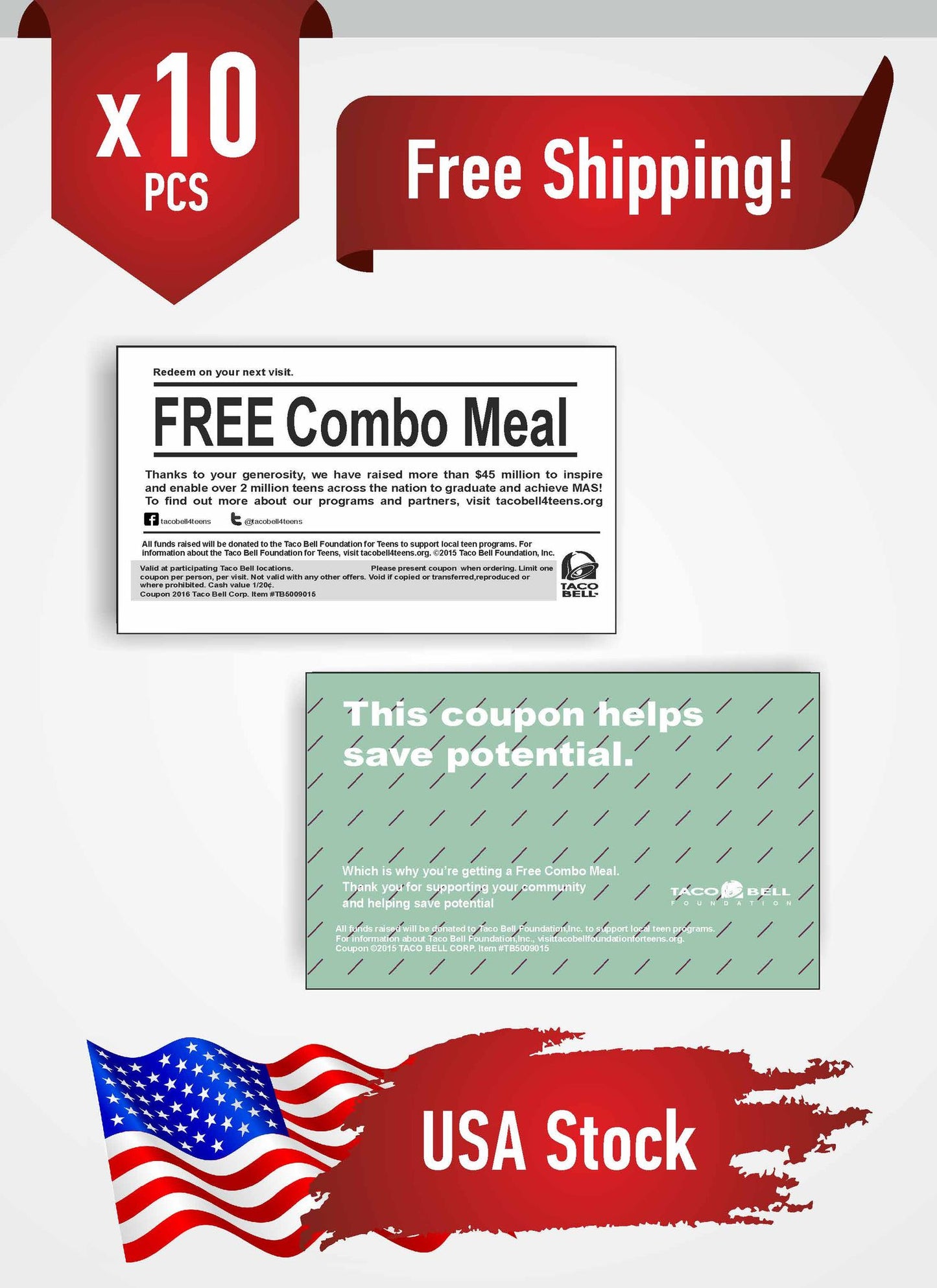 x10 Taco Bell Combo Meal Vouchers - No expiration date