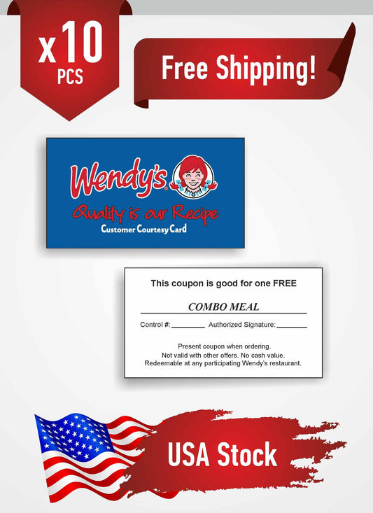 x10 WENDYS Vouchers Free Any Extra Value Meal - No expiration date